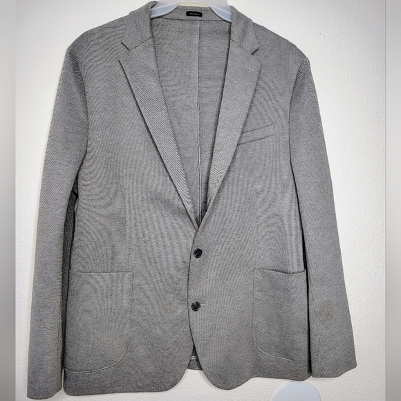 JF J.ferrar Slim Fit Gray Sport Two Buttons Style Coat Sz L42/44R Spandex - Picture 1 of 14